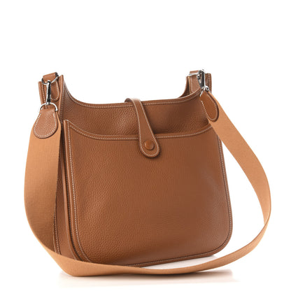 Hermes Taurillon Clemence Evelyne II PM Gold 3 of 9