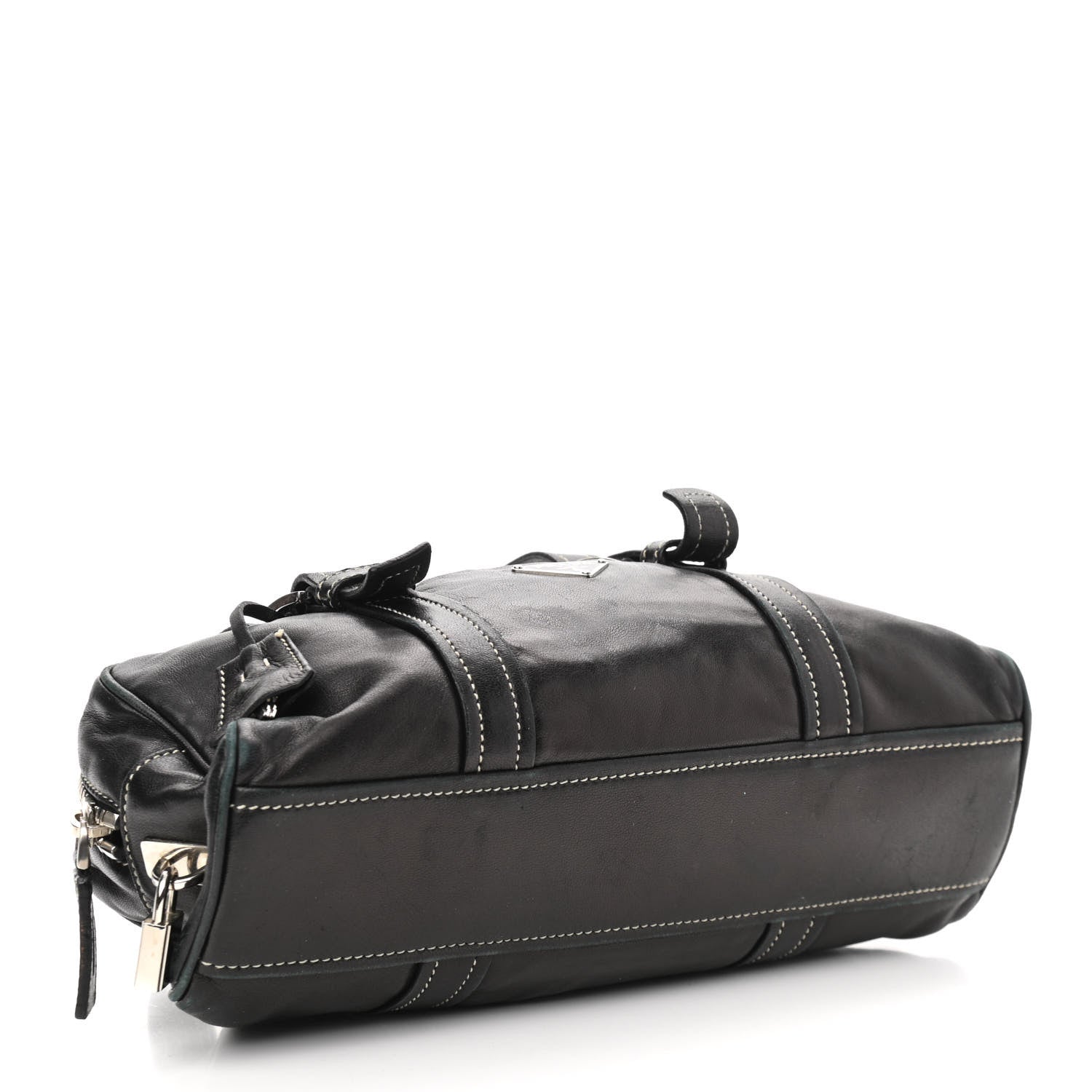 Prada Soft Calf Shoulder Bag Black 4 of 12