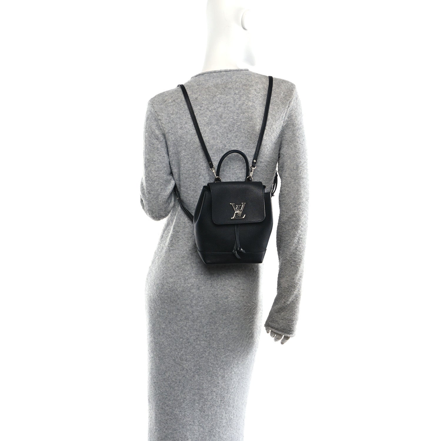 Louis Vuitton Calfskin Lockme Mini Backpack Black 2 of 11