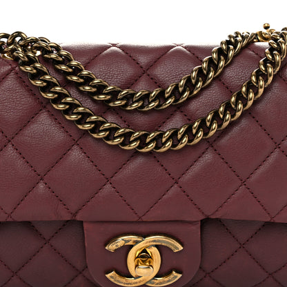 Chanel Calfskin Quilted Medium CC Crown Flap Burgundy 8 of 10