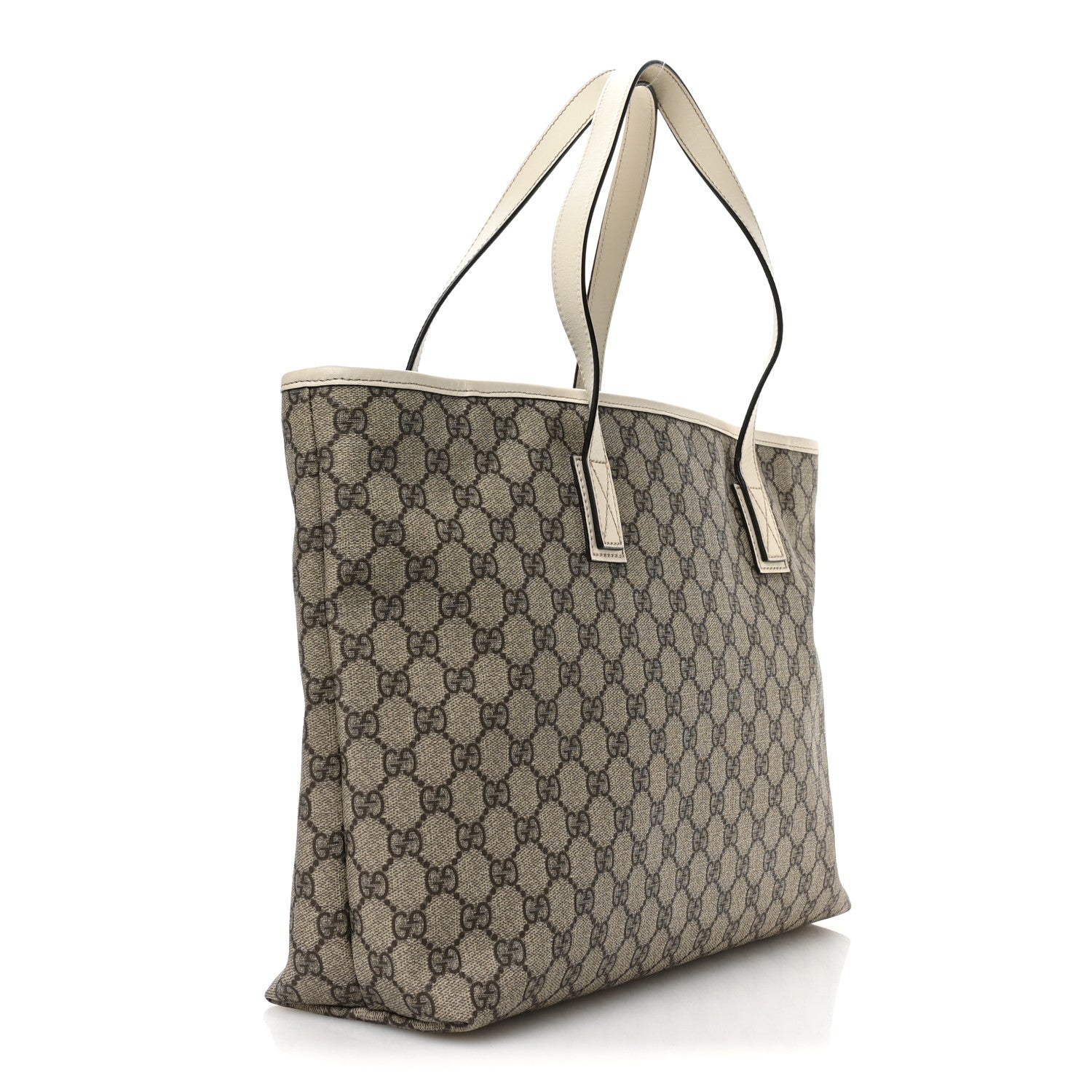 Gucci GG Supreme Monogram Medium Zippered Shopping Tote Off White 3 of 10