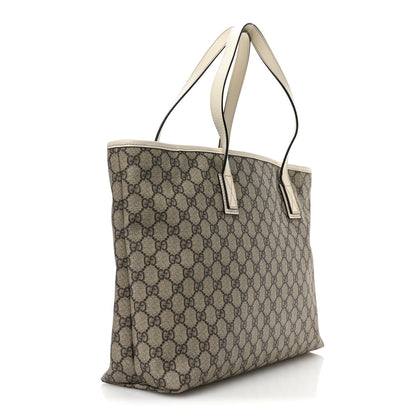 Gucci GG Supreme Monogram Medium Zippered Shopping Tote Off White 3 of 10