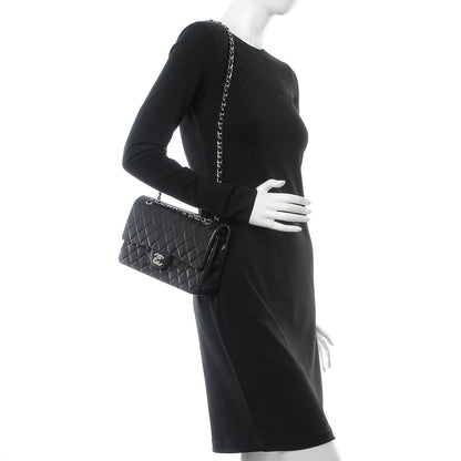 Chanel Lambskin Quilted Medium Double Flap Black 2 of 8