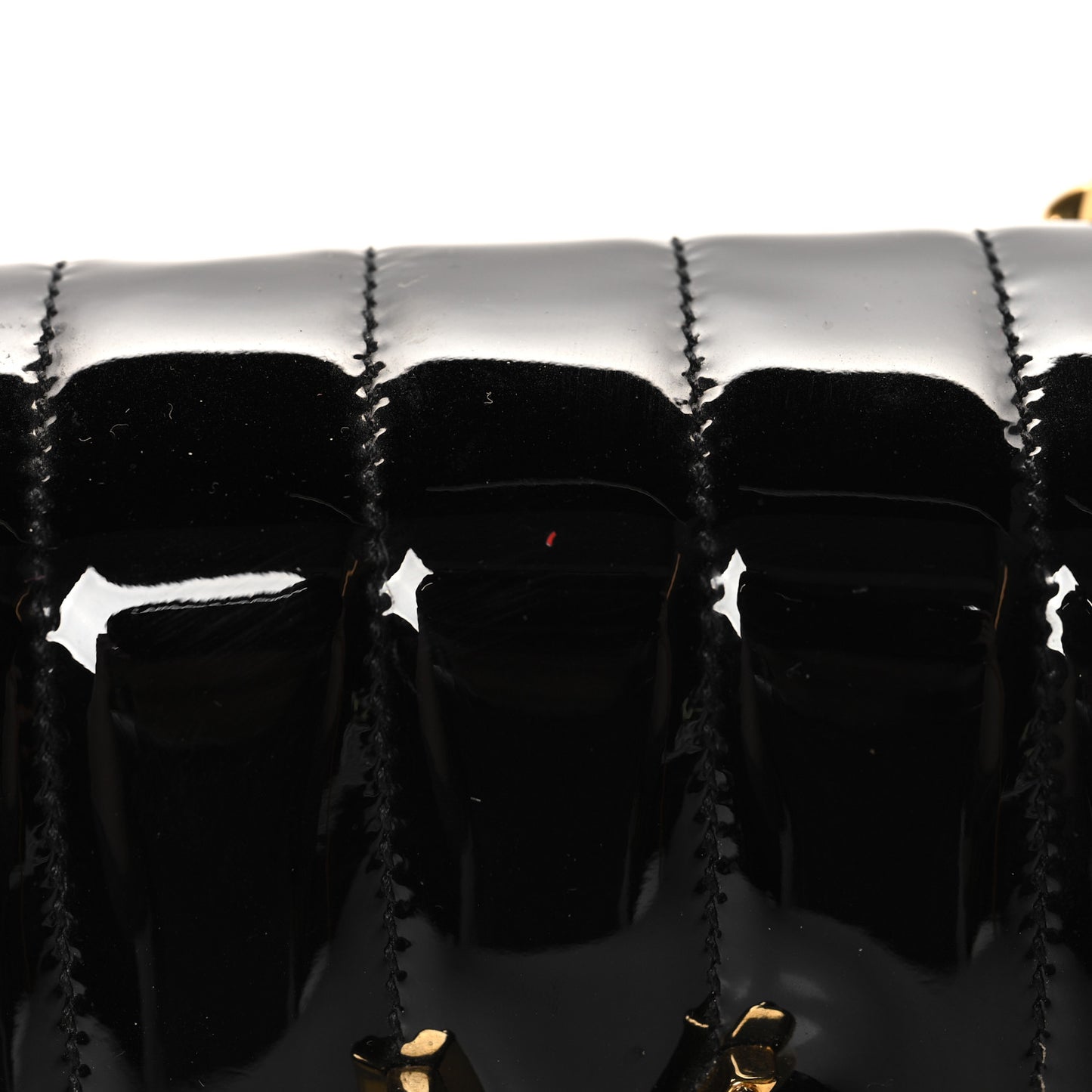 Patent Matelasse Monogram Small Vicky Chain Bag Black