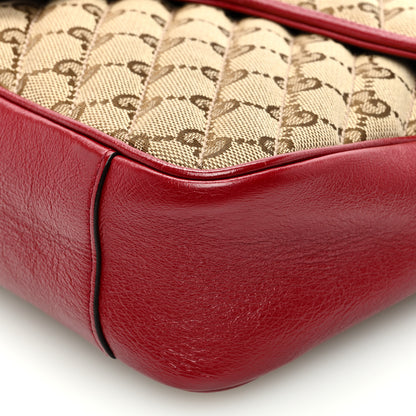 Gucci Monogram Azalea Calfskin Matelasse Diagonal Medium GG Marmont Shoulder Bag Beige Ebony New Cherry Red 10 of 11