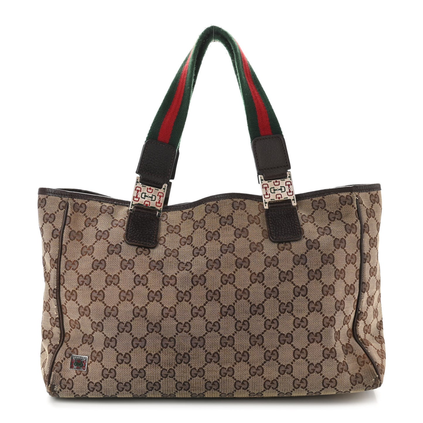 GG Monogram Web Pop Tote Dark Brown