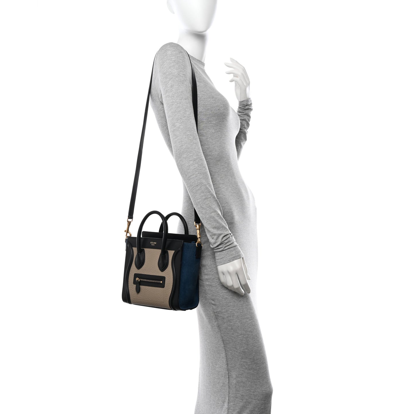Bullhide Calfskin Nubuck Nano Tri-Color Luggage Light Grey