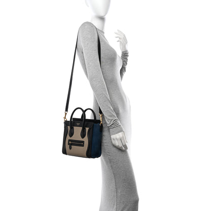 Celine Bullhide Calfskin Nubuck Nano Tri-Color Luggage Light Grey 2 of 15