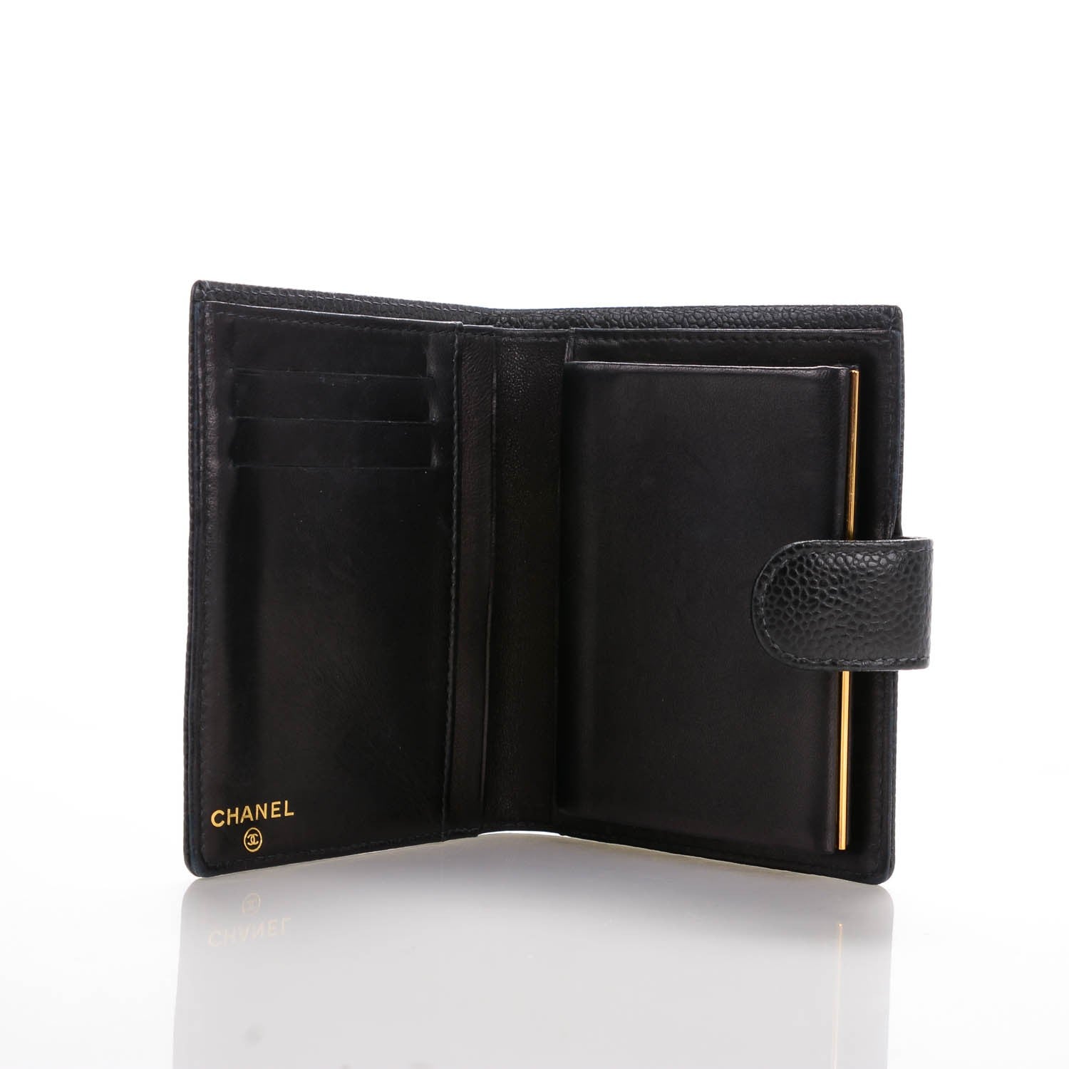 Chanel Caviar Timeless CC French Wallet Black 5 of 9