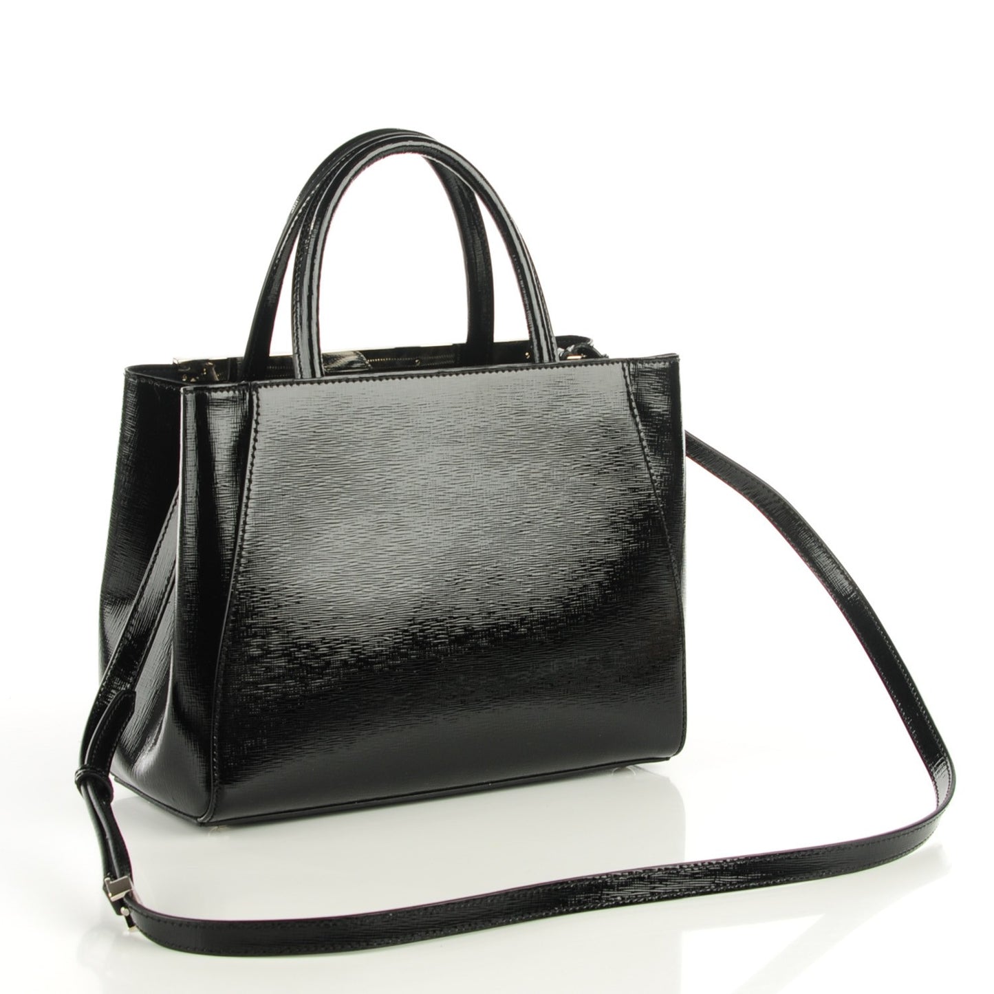 Patent Vitello Elite Petite 2Jours Tote Black