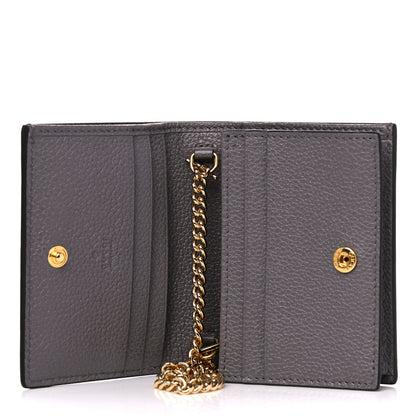 Gucci Grainy Calfskin Zumi Chain Card Case Wallet Dusty Grey 5 of 9