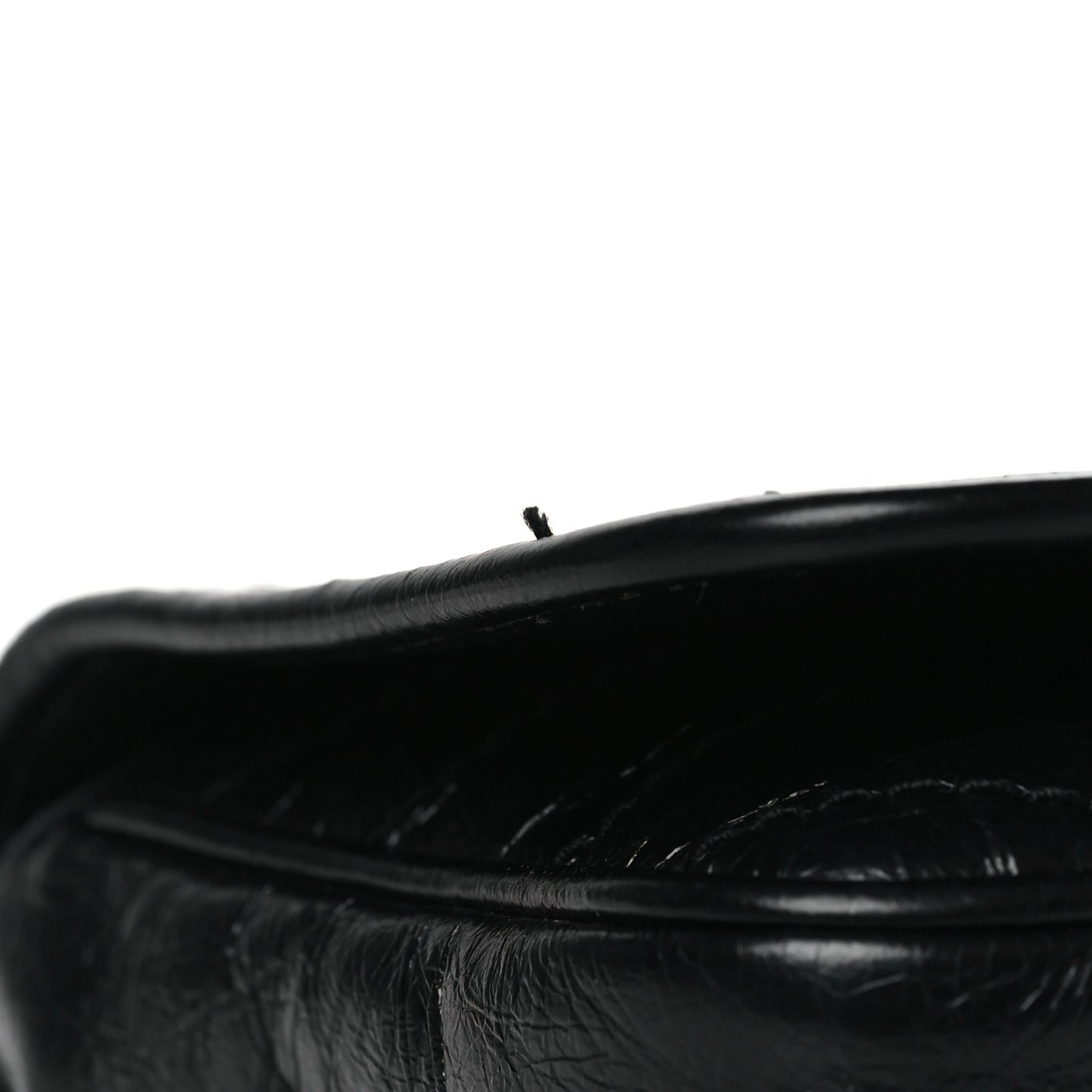 Crinkled Calfskin Matelasse Monogram Niki Chain Wallet Black