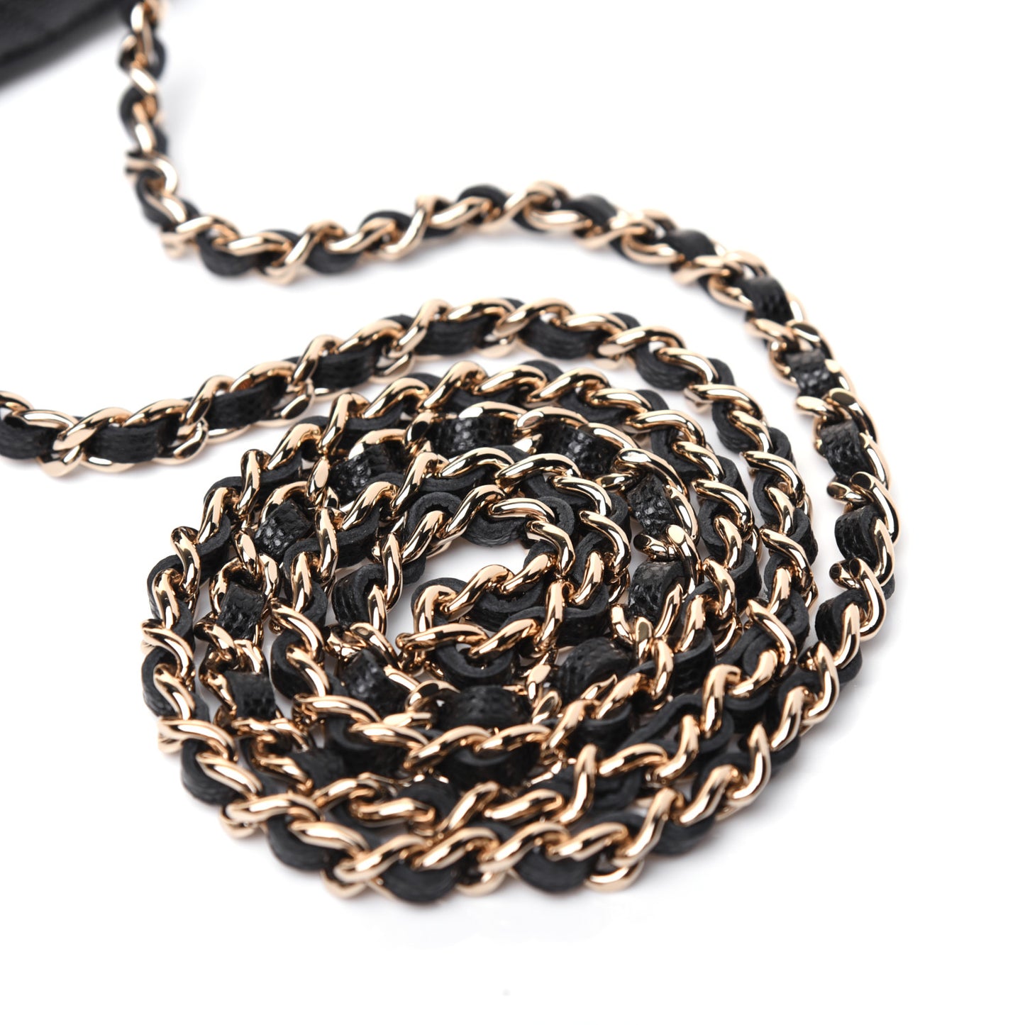 Caviar Quilted Mini Vanity Case With Chain Black