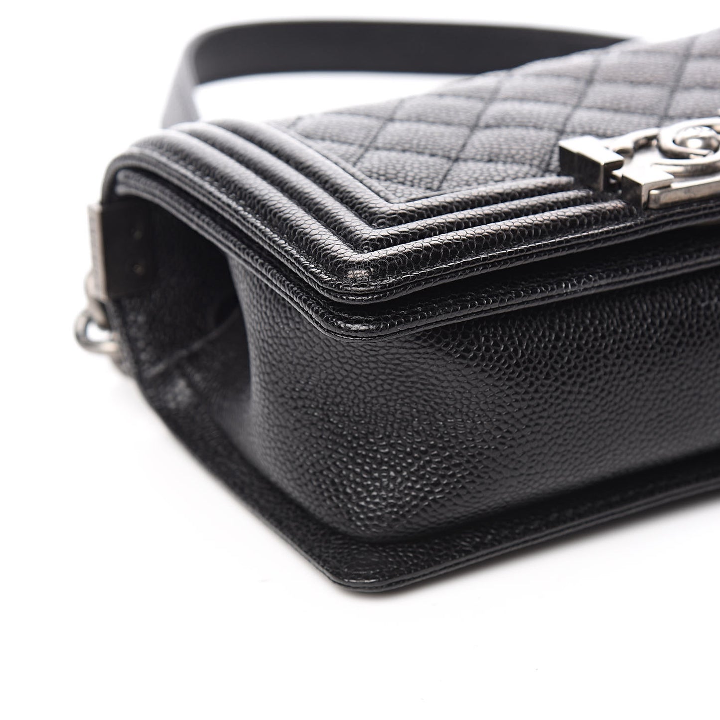 Caviar Quilted Small Boy Flap Black