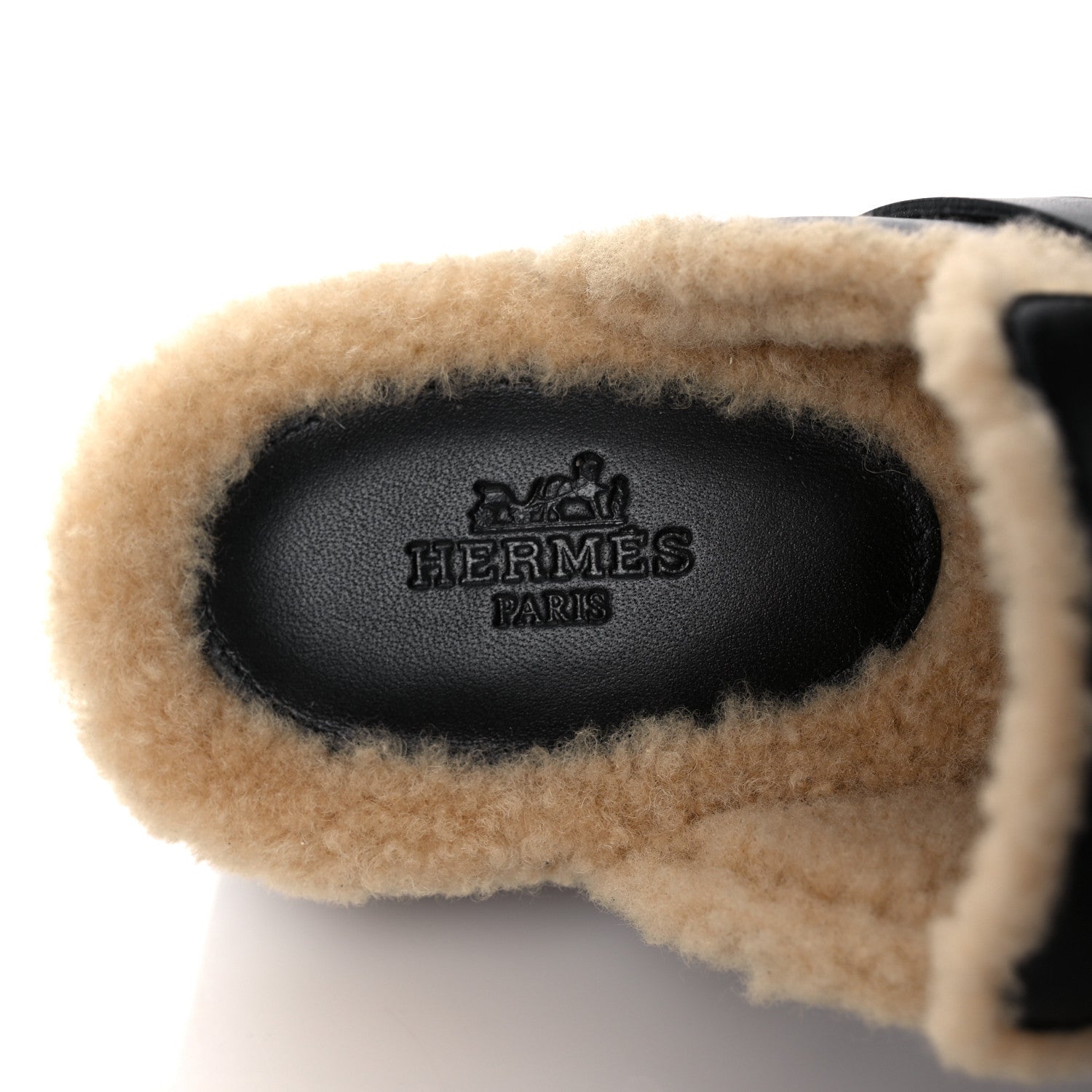 Hermes Calfskin Wool Carlotta Mules 35 Black 7 of 9