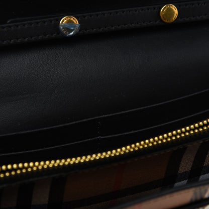 Burberry Vintage Check Henley Wallet On Chain Black 10 of 13