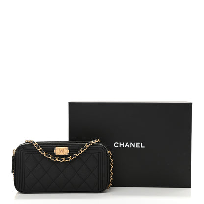 Chanel Caviar Quilted Small Boy Clutch With Chain Black 12 of 12