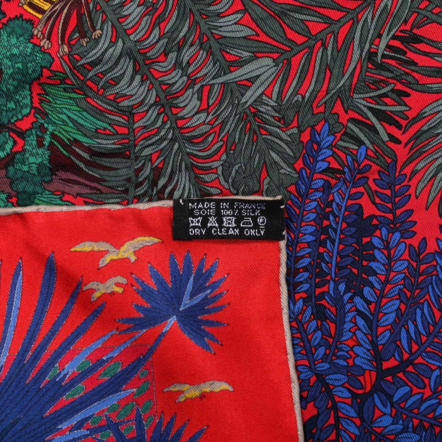 Silk Jardin A Sintra Scarf 90 Rouge Bleu Vert