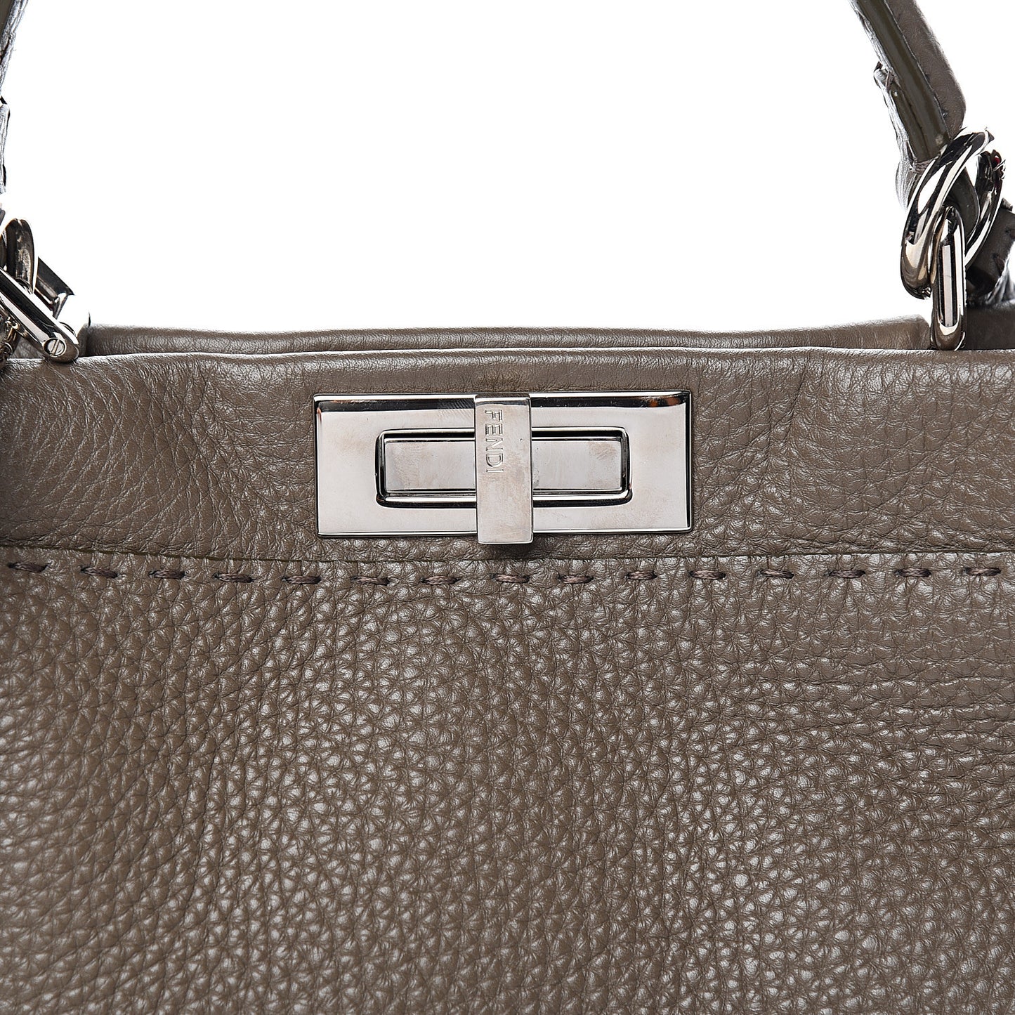Cuoio Romano Alcantara Selleria Medium Peekaboo Iconic Satchel Grey Fuchsia