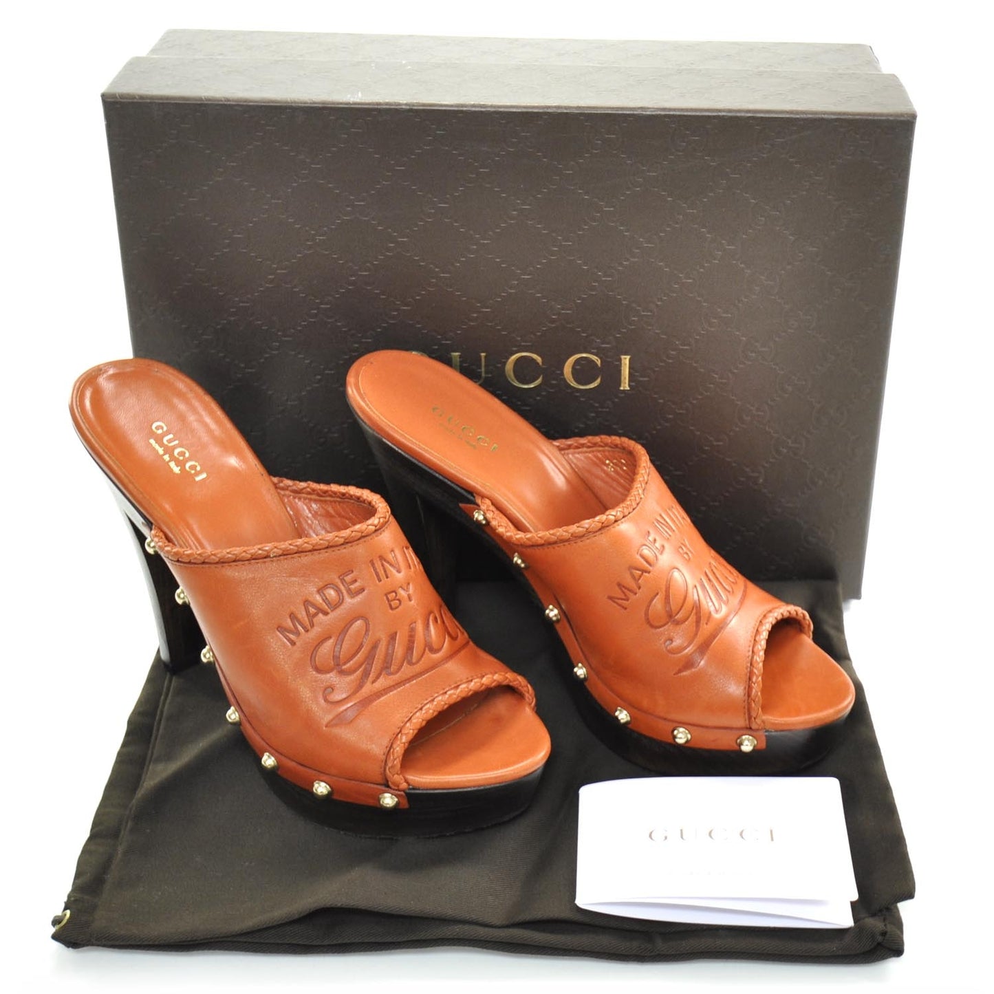 Leather Studded Craft Clogs 38