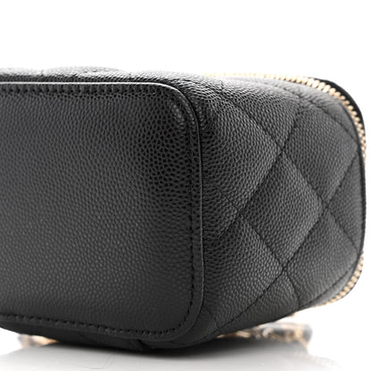 Chanel Caviar Quilted Mini Vanity Case With Chain Black 10 of 10