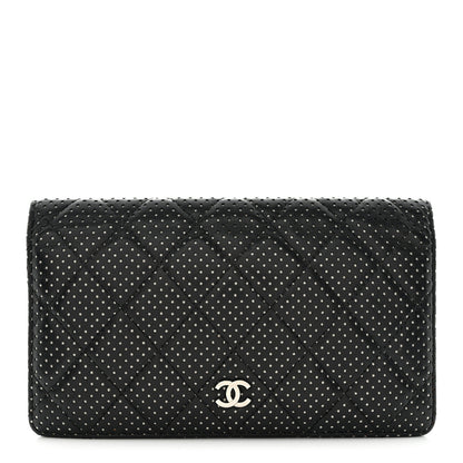 Chanel Lambskin Perforated Yen Wallet Black 1 of 14