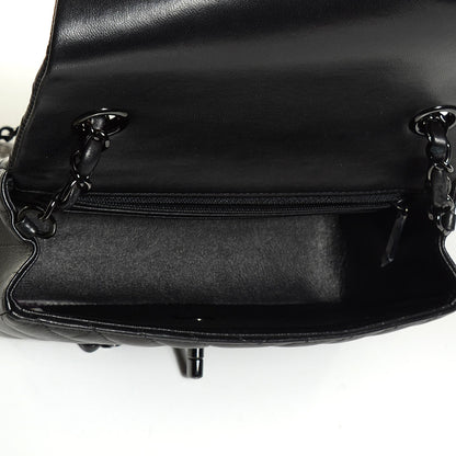 Chanel Lambskin Chevron Quilted Mini Rectangular Flap So Black 6 of 9