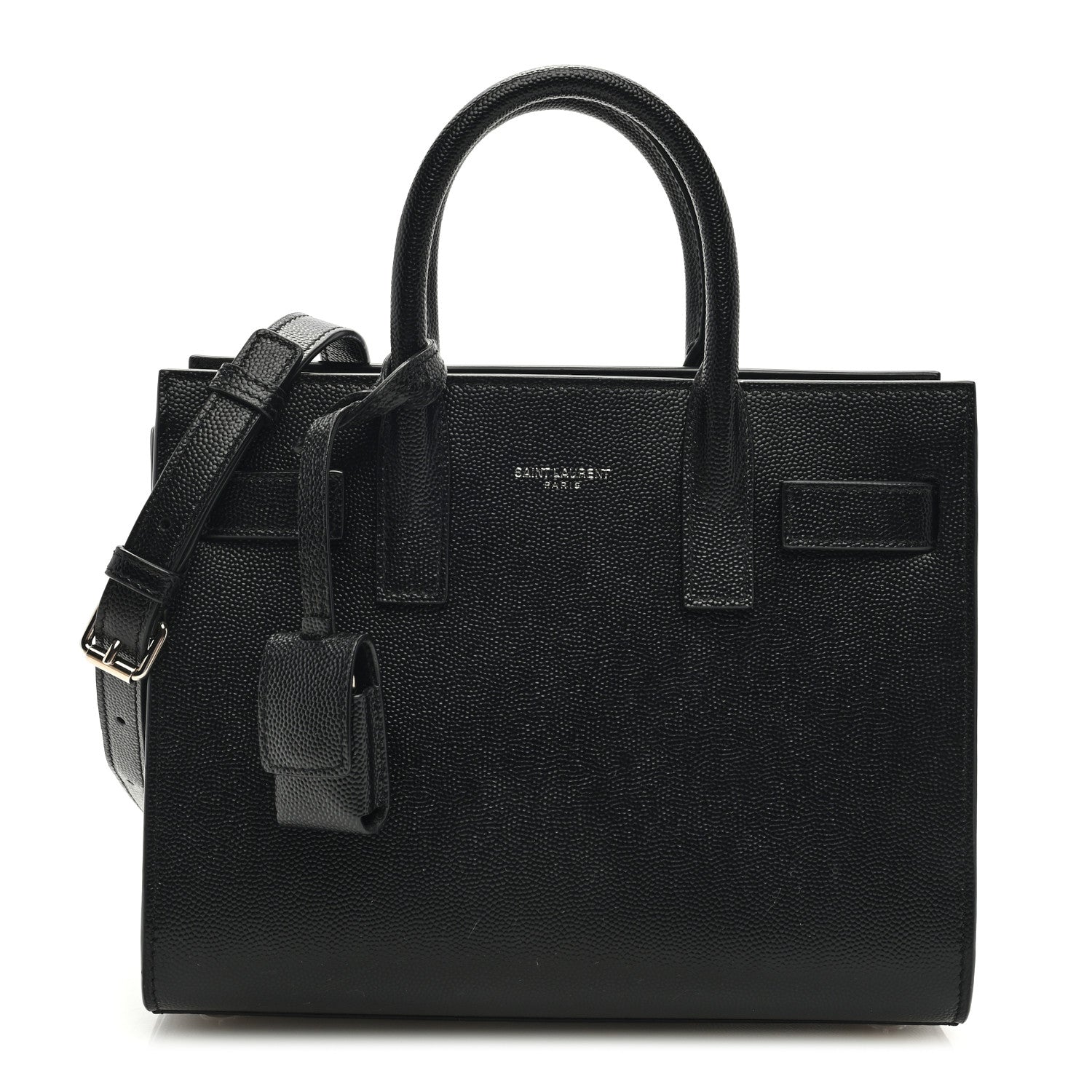 Saint Laurent SAINT LAURENT Grained Calfskin Nano Sac De Jour Black 1 of 10