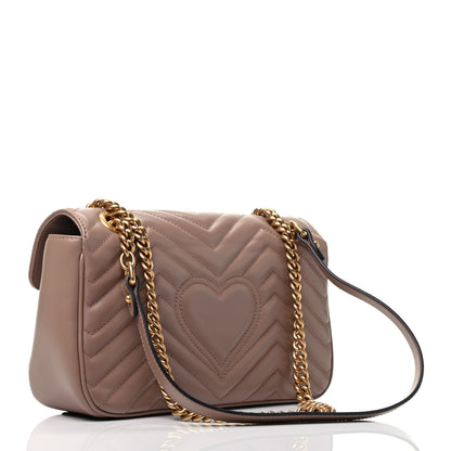 Gucci Calfskin Matelasse Small GG Marmont Shoulder Bag Porcelain Rose 3 of 9