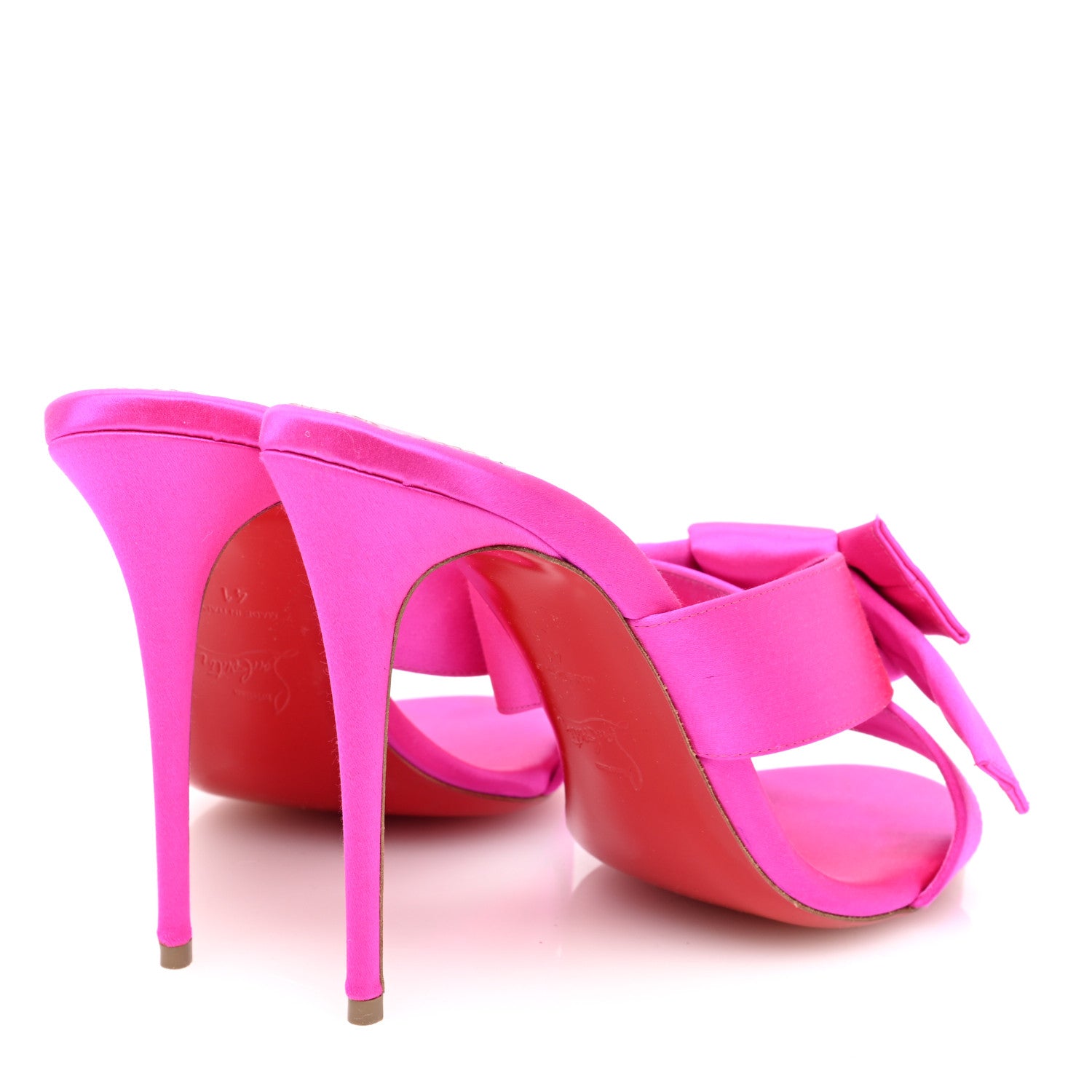 Christian Louboutin Satin Matricia Bow Sandals 41 Holly Pink 4 of 7