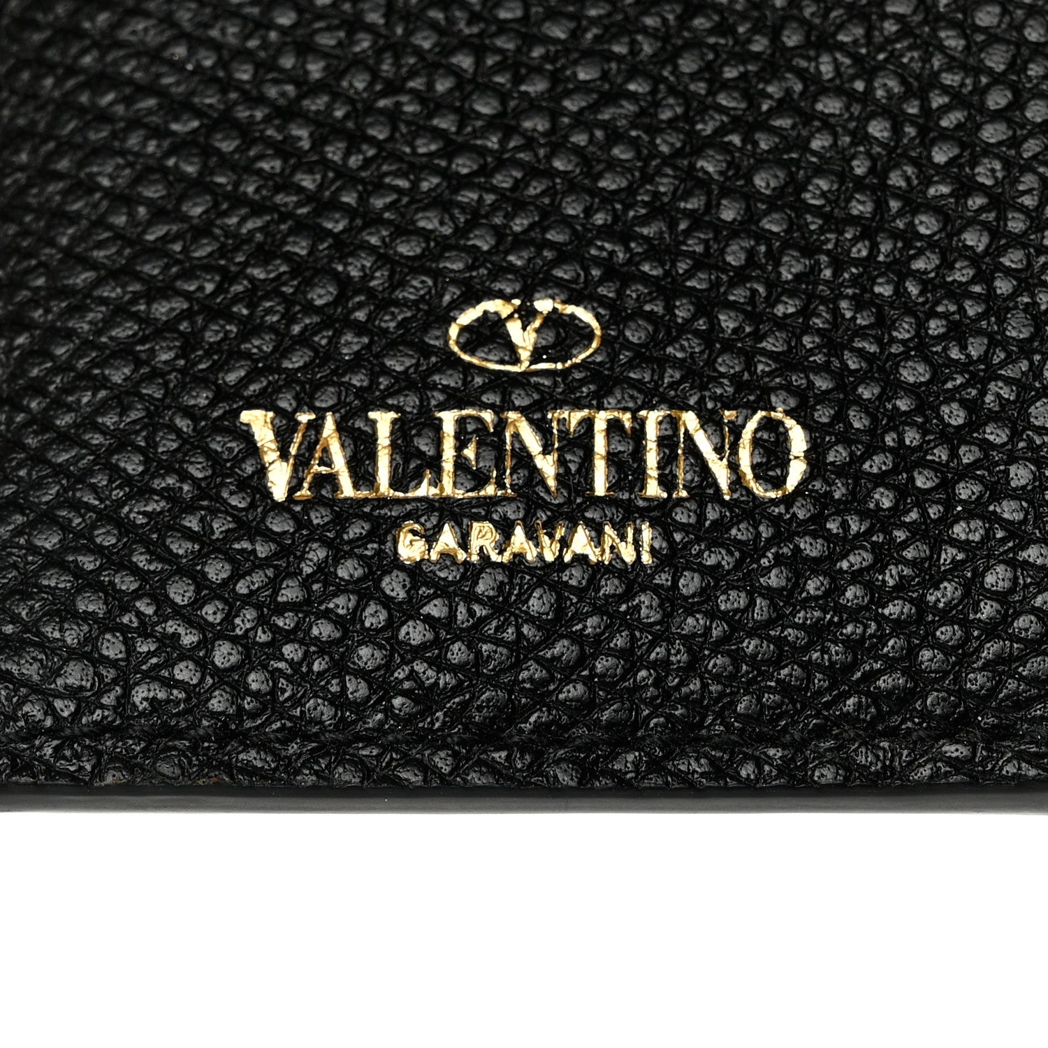 Valentino Garavani Grainy Calfskin VSling Compact Wallet Black 6 of 9
