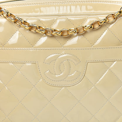 Chanel Patent Quilted Tassel Camera Case Beige 8 of 16