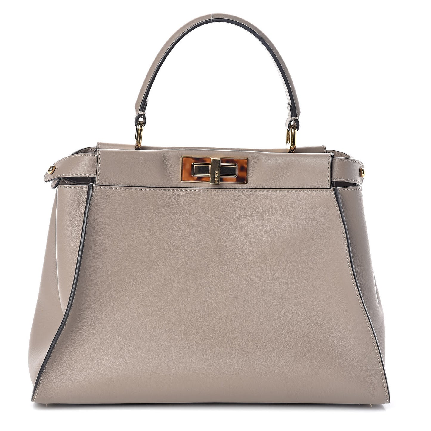 Vitello Seta Plexiglass Tortoise Medium Peekaboo Iconic Satchel Tortora