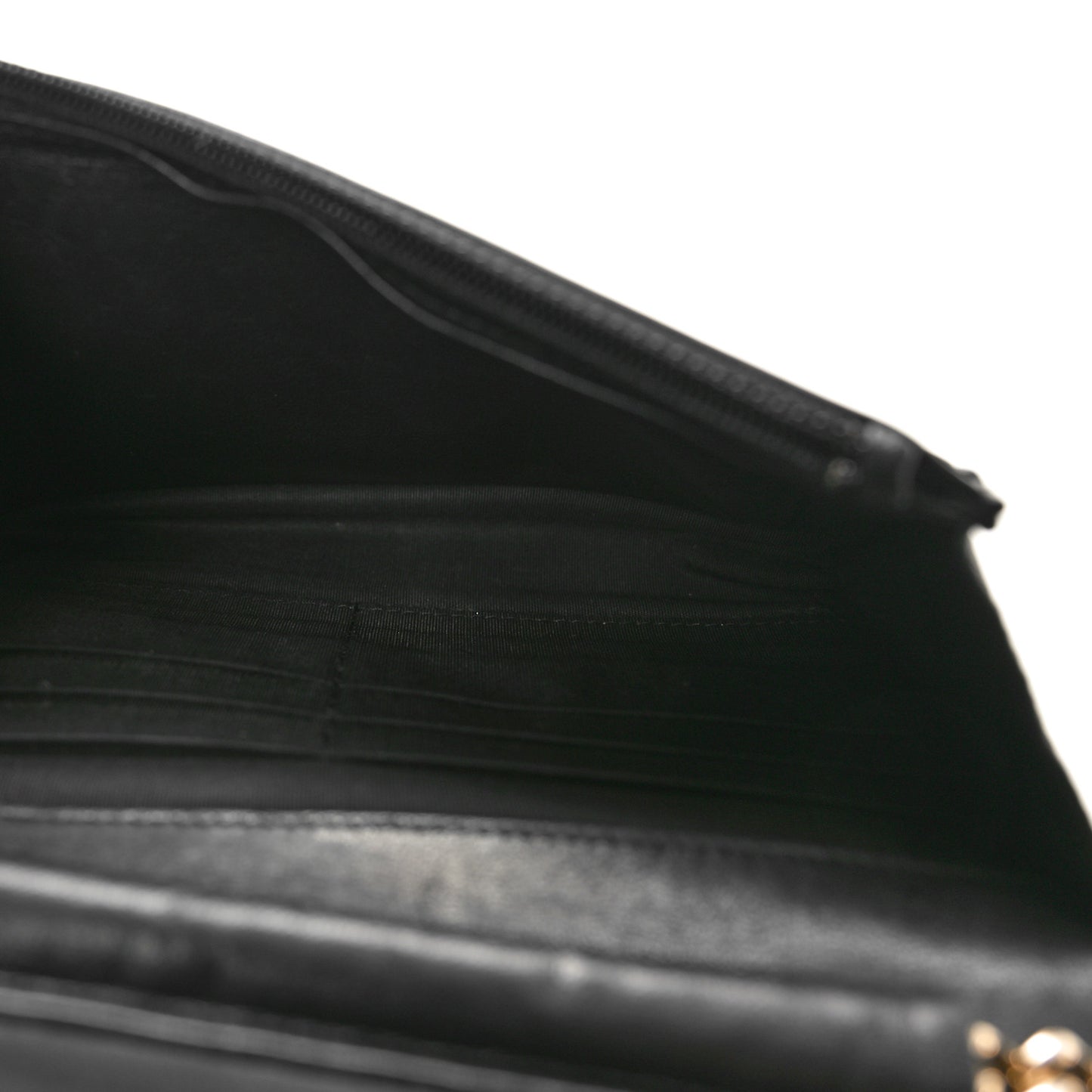 Lambskin Quilted Boy Wallet On Chain WOC Black