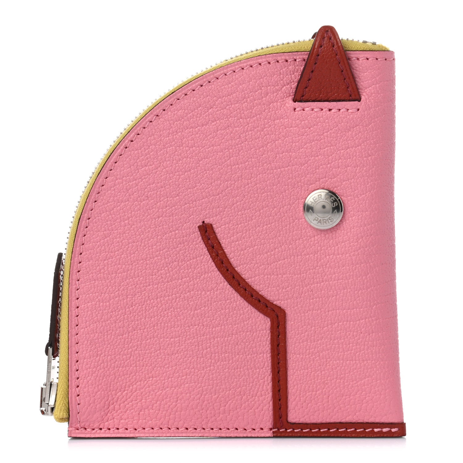 Hermes Chevre Mysore Paddock Change Purse Rose Confetti Brique 1 of 5