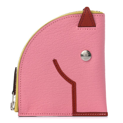 Hermes Chevre Mysore Paddock Change Purse Rose Confetti Brique 1 of 5
