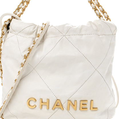 Chanel Shiny Calfskin Quilted Mini Chanel 22 White 8 of 11