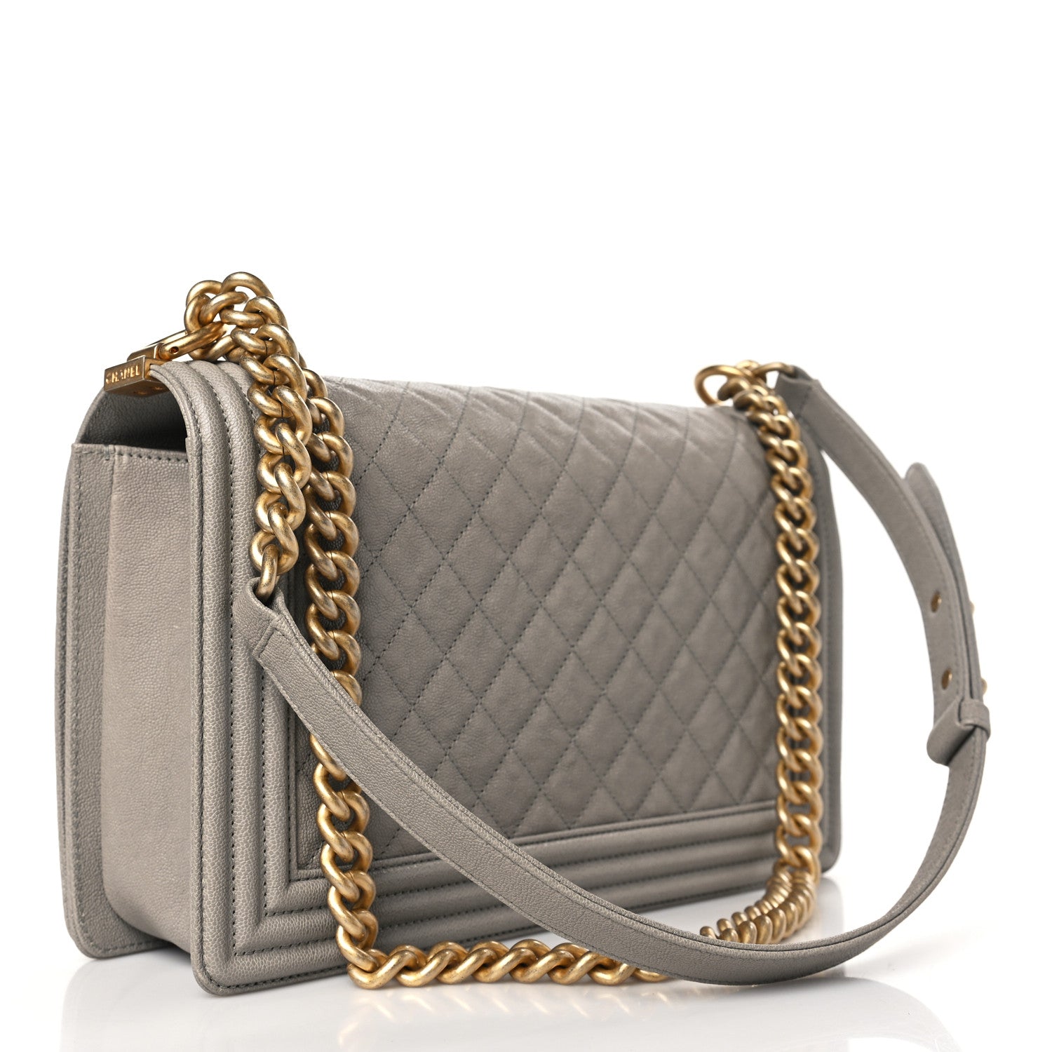 Chanel Caviar Quilted New Medium Boy Flap Grey 3 of 9