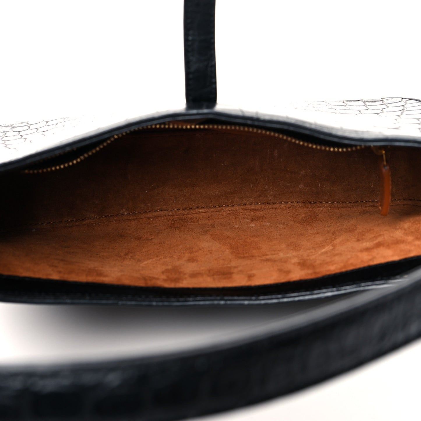 Calfskin Crocodile Embossed Le 5 A 7 Hobo Black