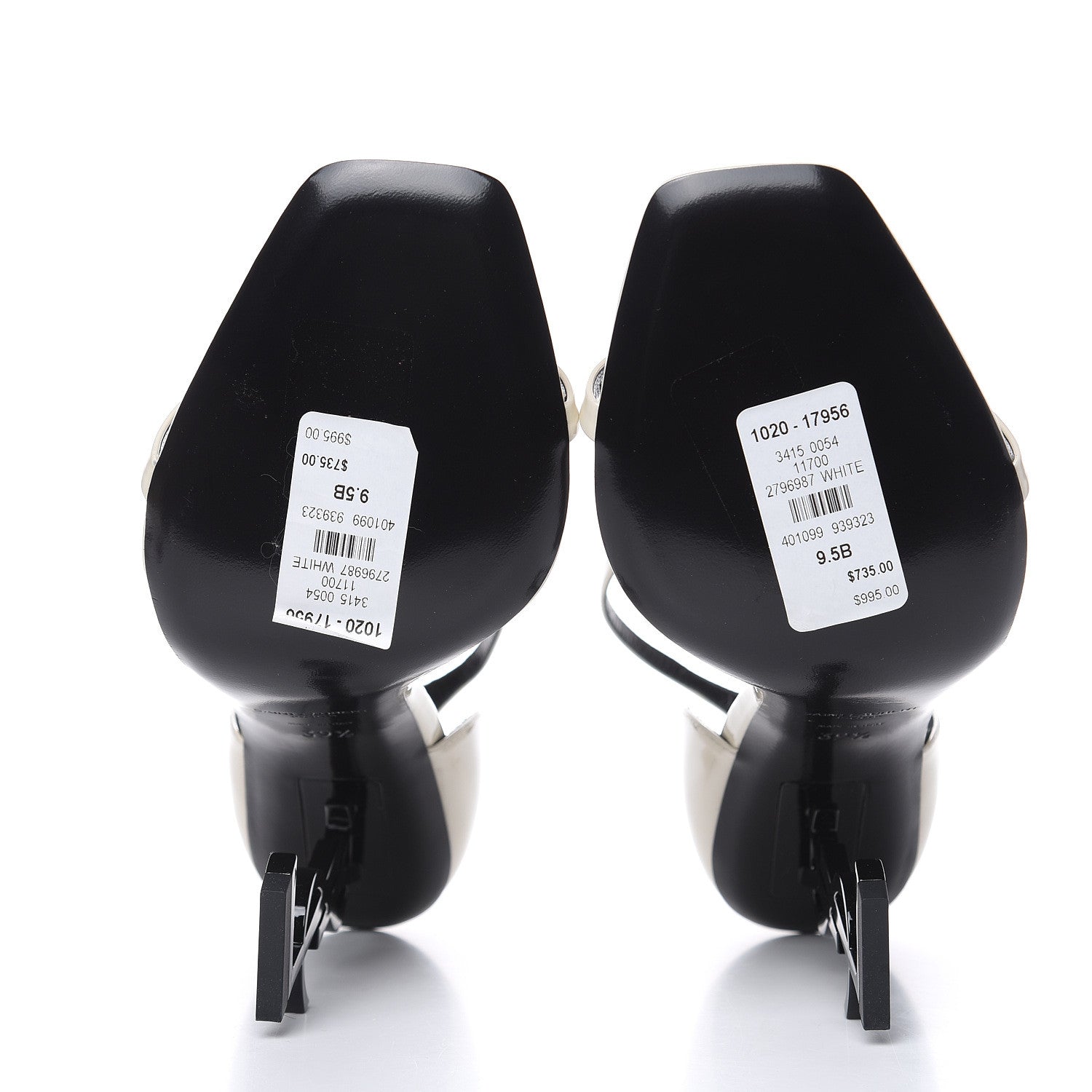 Saint Laurent Patent Calfskin Opyum Sandals 39.5 White 5 of 8