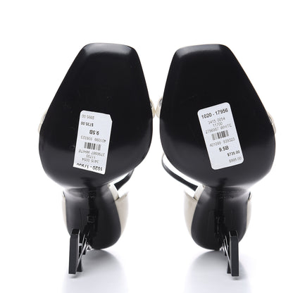 Saint Laurent Patent Calfskin Opyum Sandals 39.5 White 5 of 8