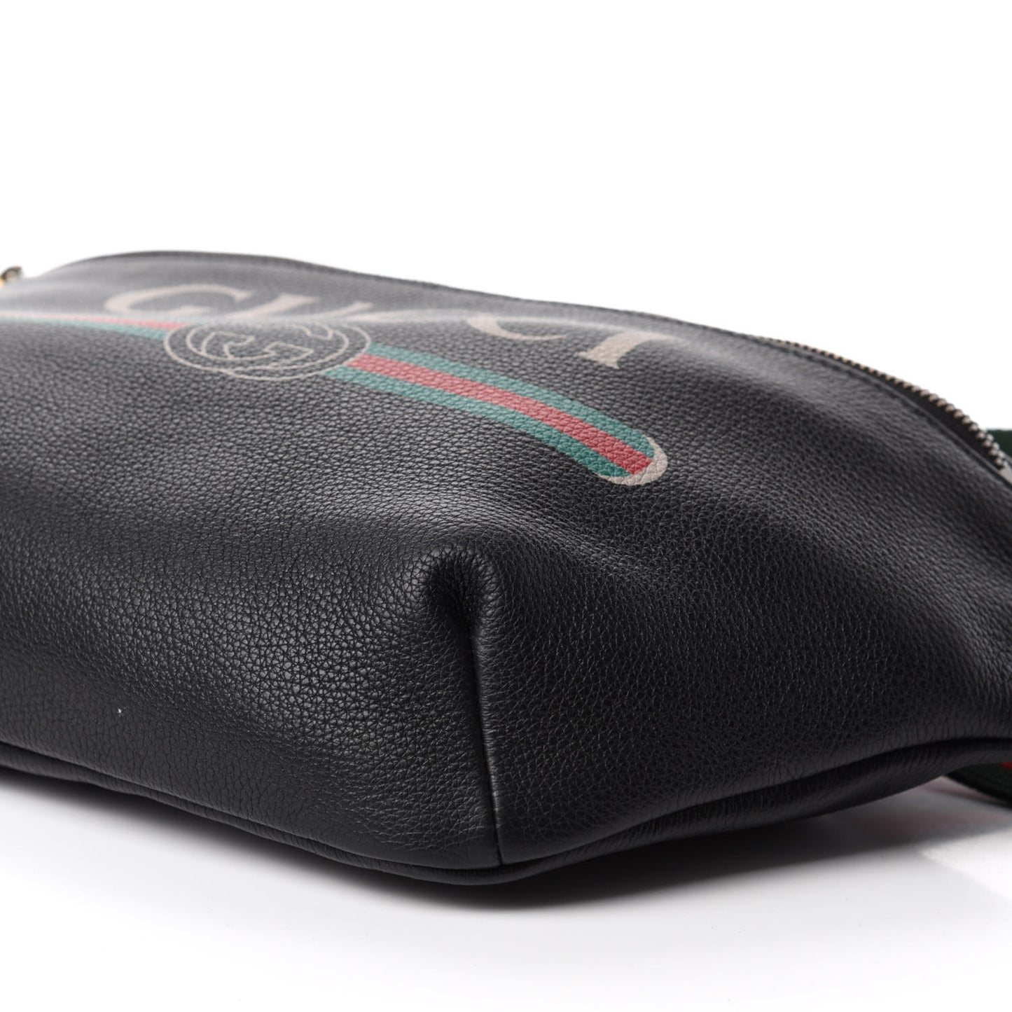 Grained Calfskin Logo Belt Bag Black