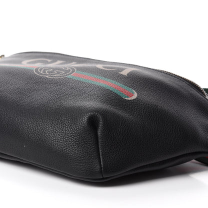 Gucci Grained Calfskin Logo Belt Bag Black 7 of 10