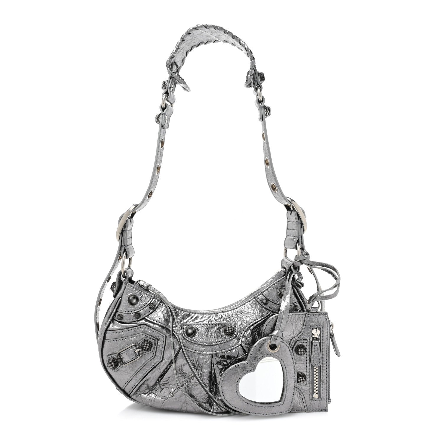 Balenciaga Metallic Agneau Arena Le Cagole Shoulder Bag XS Silver 1 of 9