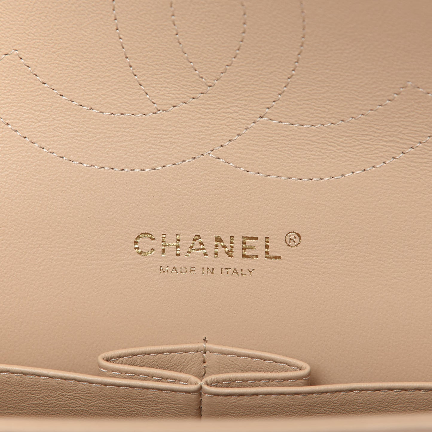 Lambskin Quilted Jumbo Double Flap Beige