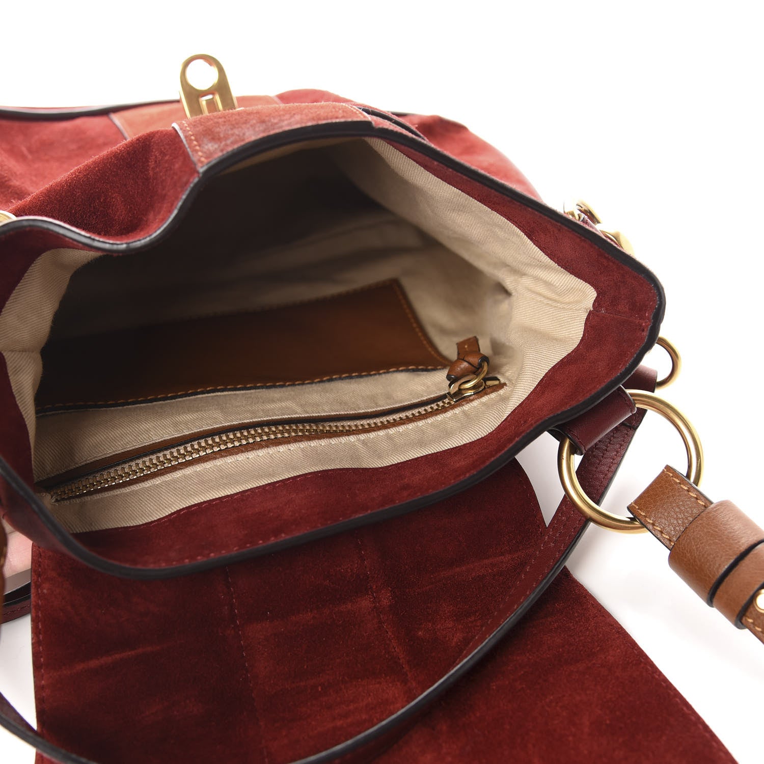 Chloe Suede Small Lexa Shoulder Bag Sienna Red 5 of 11