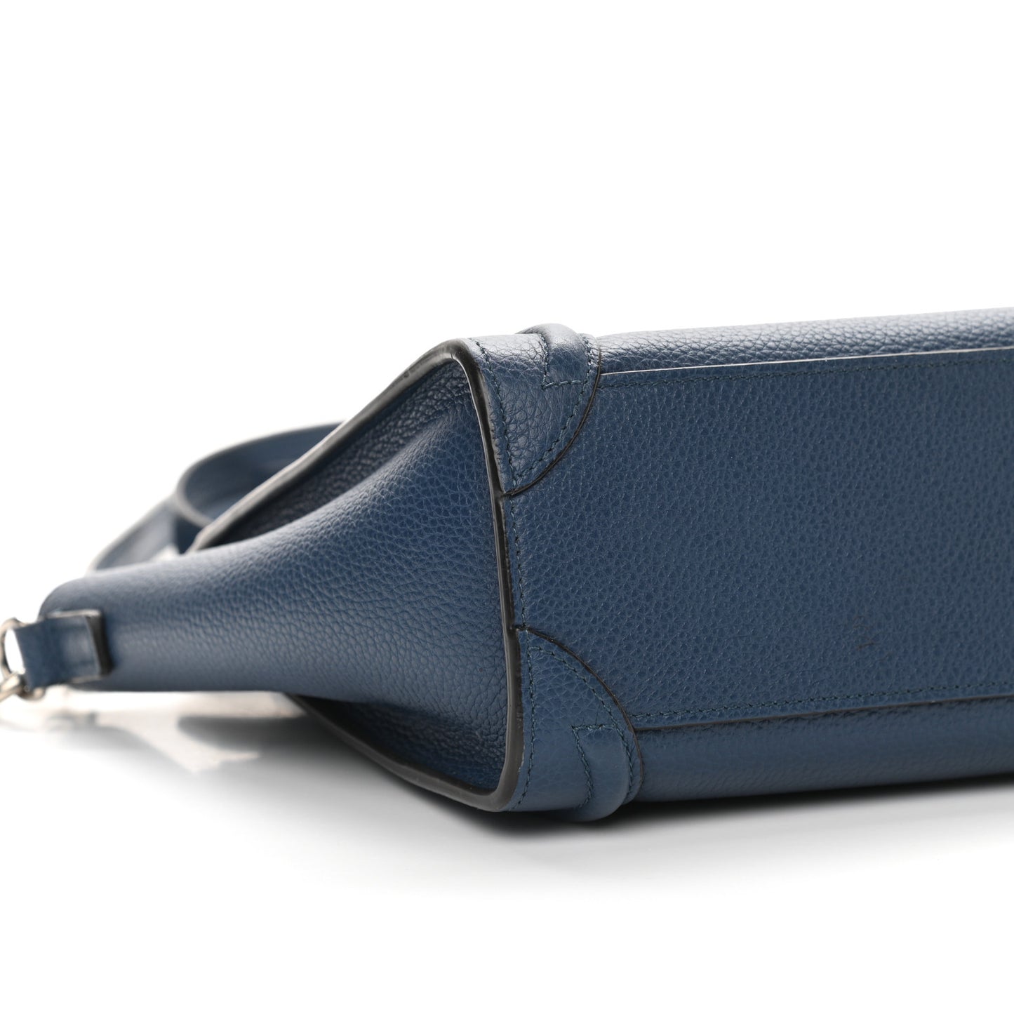 Drummed Calfskin Nano Luggage Petrol