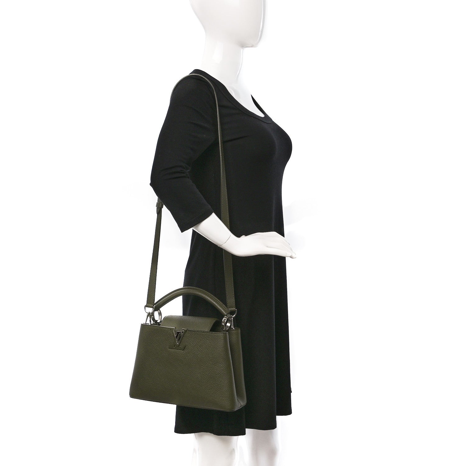Louis Vuitton Taurillon Capucines BB Khaki 2 of 8