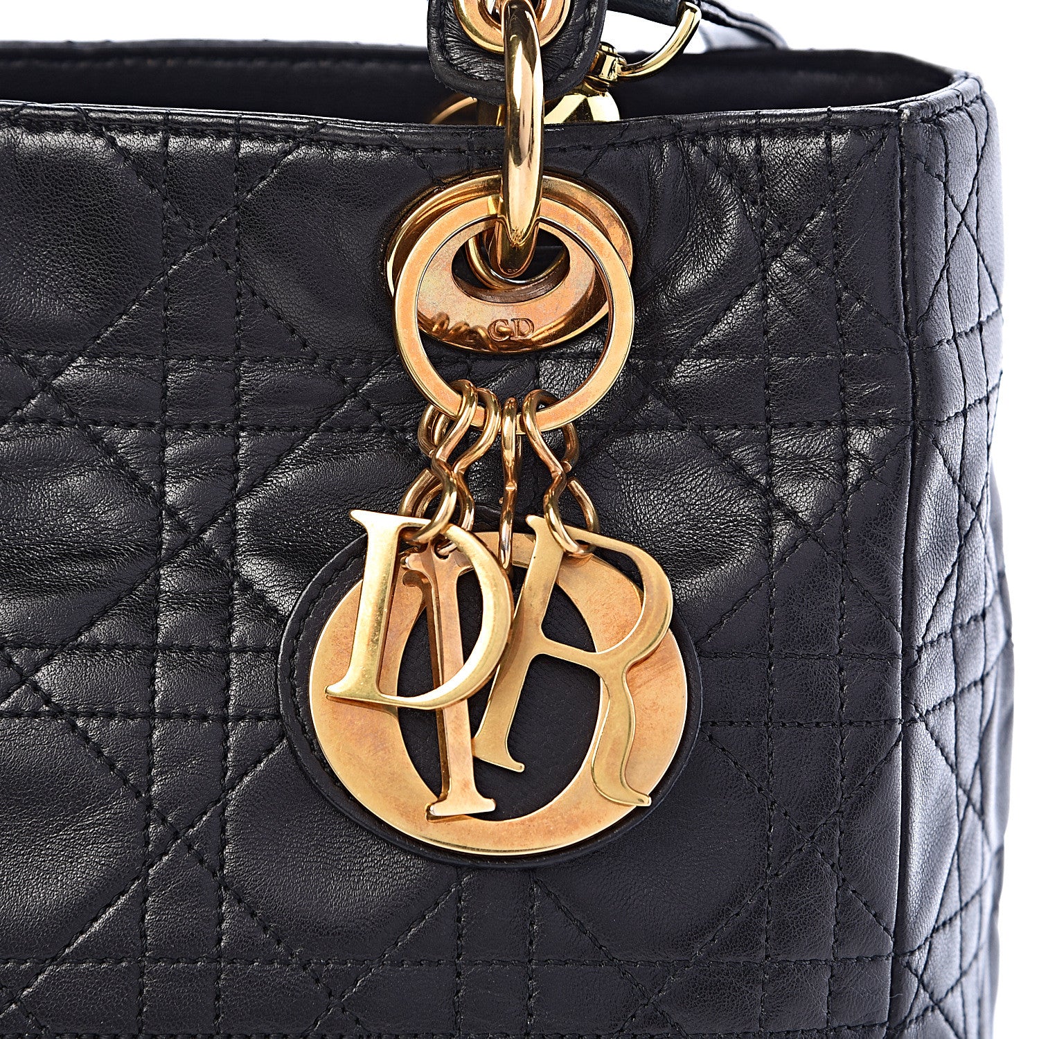Christian Dior Lambskin Cannage Medium Lady Dior Black 20 of 20