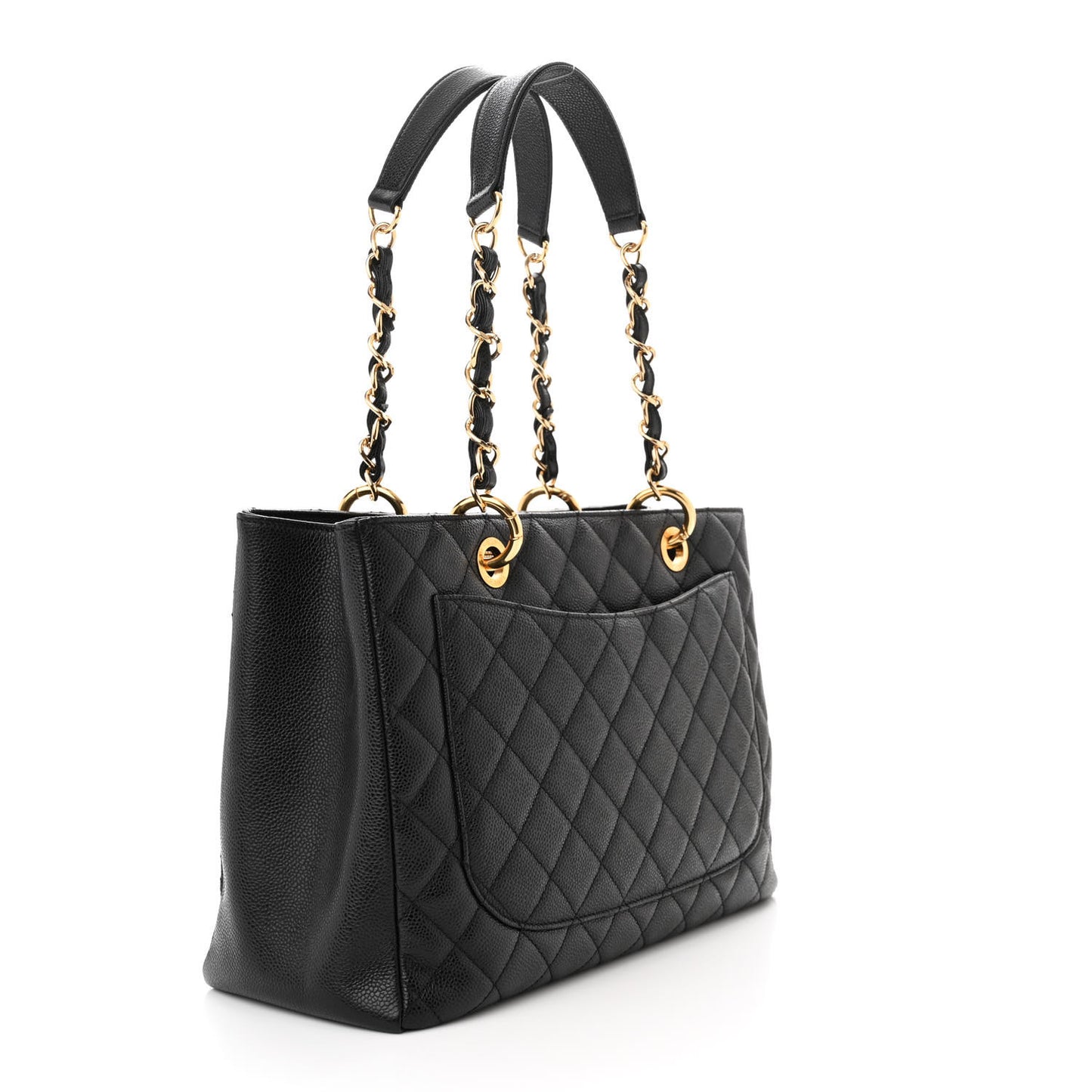 Caviar Quilted Grand Shopping Tote GST Black